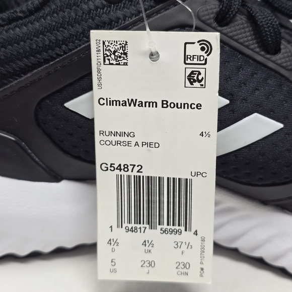 Adidas ClimaWarm Bounce Men\'s Size 5 Running Shoes G54872 Black/White New main image 11